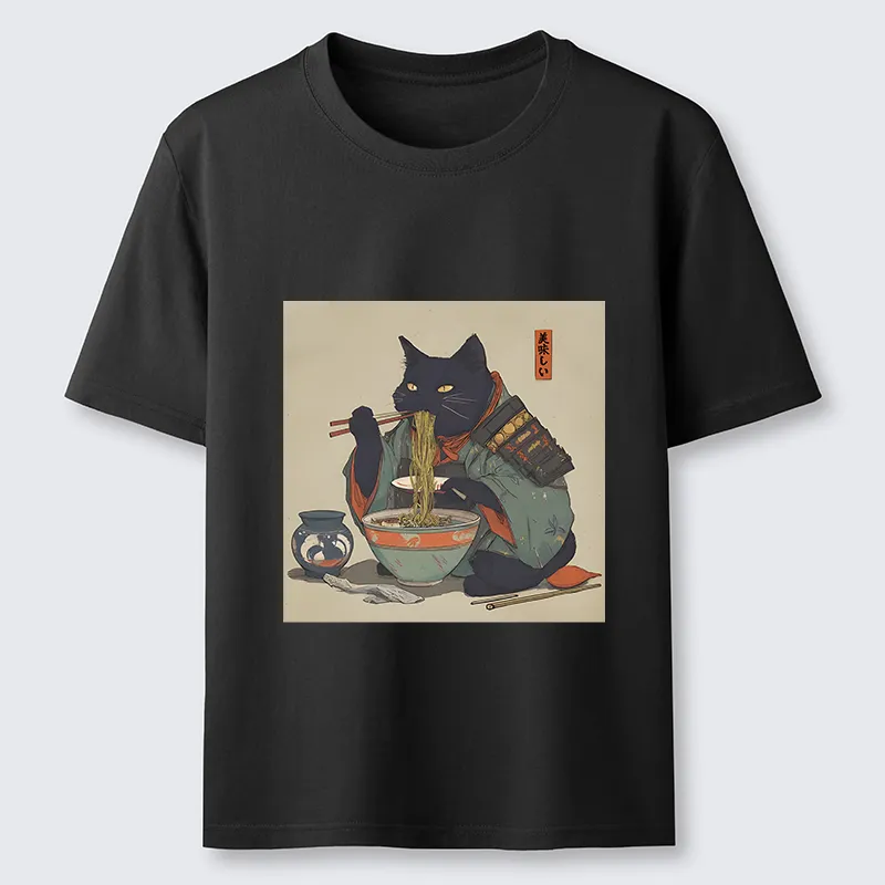 Tokyo-Tiger Cat Warrior Eating Ramen Classic T-Shirt