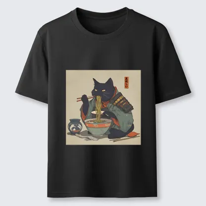 Tokyo-Tiger Cat Warrior Eating Ramen Classic T-Shirt