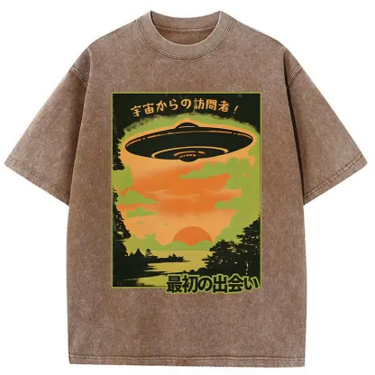 Tokyo-Tiger Aliens Are Attacking Washed T-Shirt