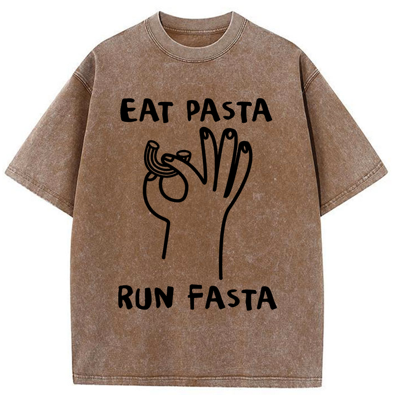 Tokyo-Tiger Eat Delicious Pasta Washed T-Shirt