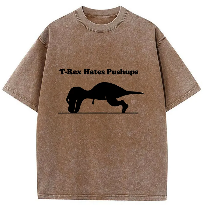 Tokyo-Tiger Dinosaurs Couldn't Do Push-ups Washed T-Shirt