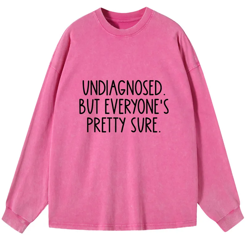 Tokyo-Tiger Self-diagnosed Illness Funny Washed Long Sleeve T-Shirt