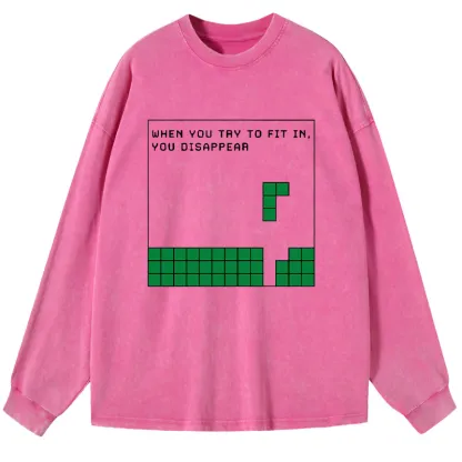 Tokyo-Tiger Be Your Unique Self Washed Long Sleeve T-Shirt