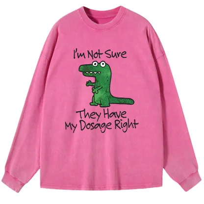 Tokyo-Tiger Dinosaur Meme Sarcastic Ironic Washed Long Sleeve T-Shirt