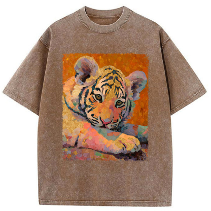 Tokyo-Tiger The Cute Tiger Baby Washed T-Shirt
