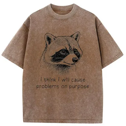 Tokyo-Tiger Stupid Raccoon Washed T-Shirt