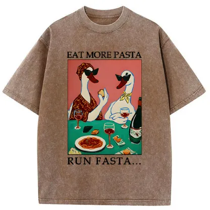 Tokyo-Tiger Eat More Pizza Washed T-Shirt