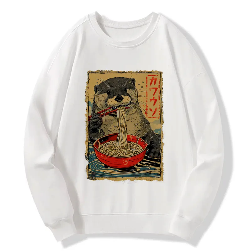 Tokyo-Tiger Otter Eating Ramen Japan Sweatshirt