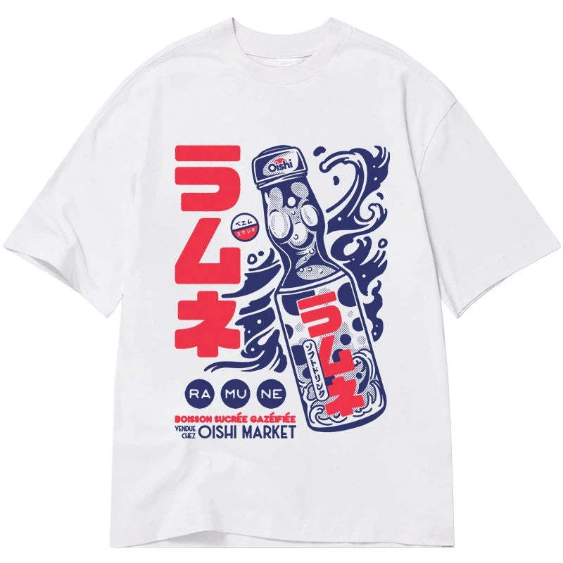 Tokyo-Tiger Ramune Print Japanese Classic T-Shirt