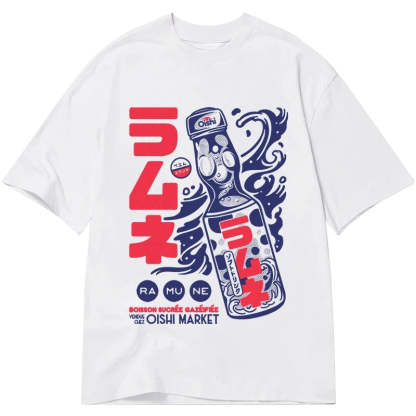 Tokyo-Tiger Ramune Print Japanese Classic T-Shirt