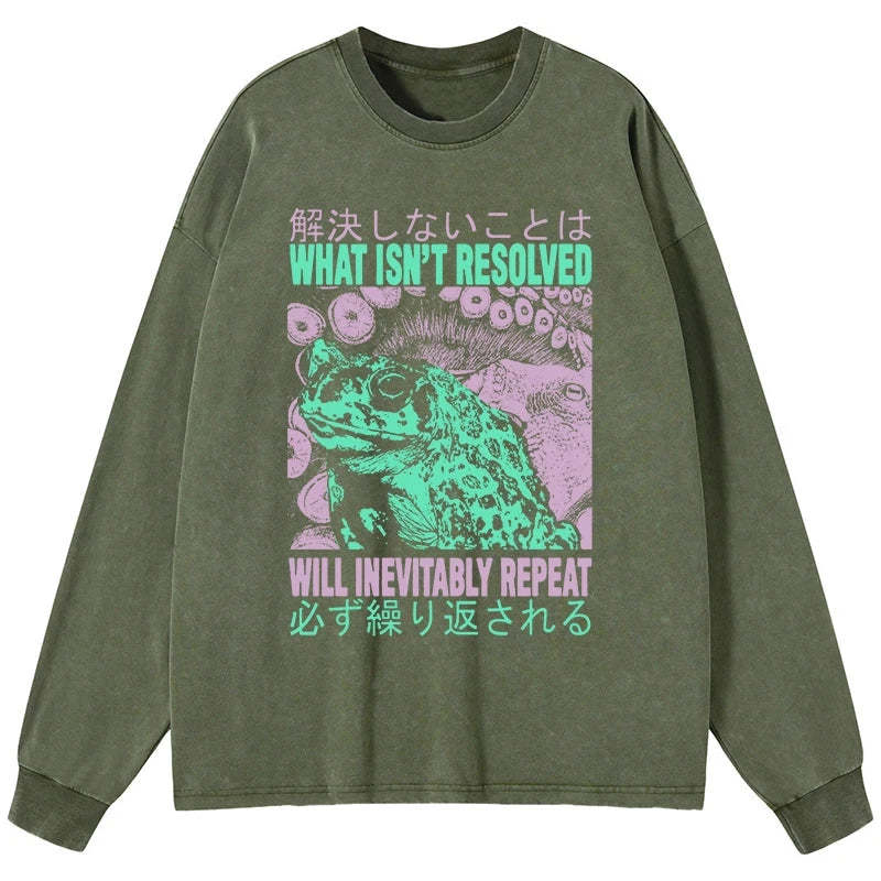 Tokyo-Tiger What Ist Resolved Forg Washed Long Sleeve T-Shirt
