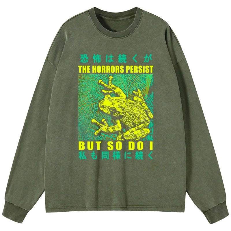 Tokyo-Tiger The Horrors Persist Forg Washed Long Sleeve T-Shirt