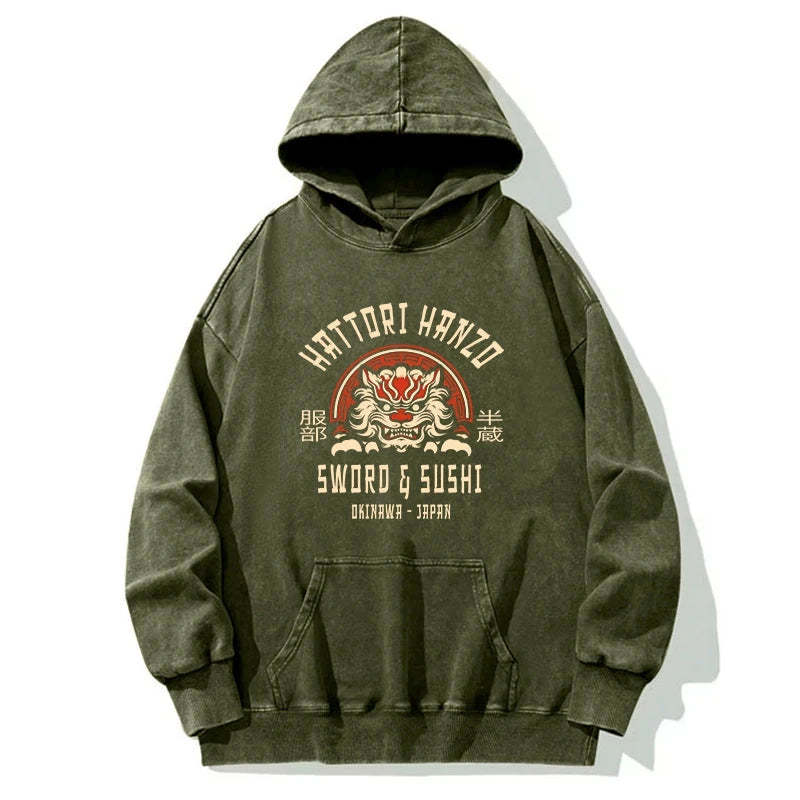 Tokyo-Tiger Hattori Hanzo Sword Washed Hoodie Sale