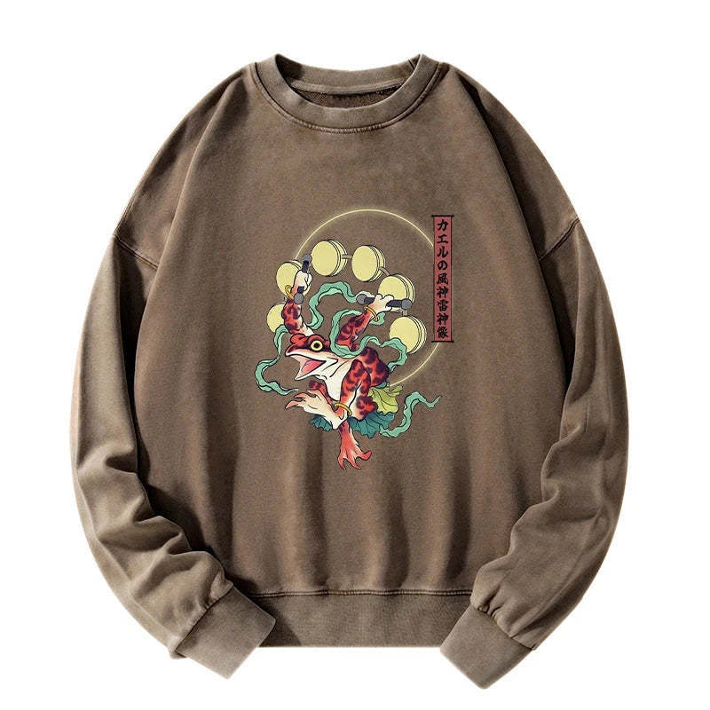 Tokyo-Tiger Frog Monster Japanese Washed Sweatshirt Sale