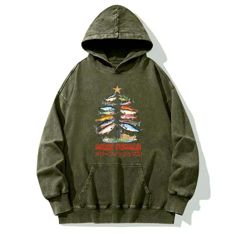 Tokyo-Tiger Christmas Tree Fish Washed Hoodie Sale