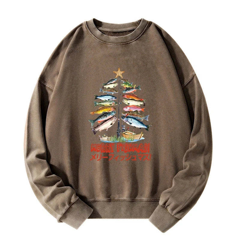 Tokyo-Tiger Christmas Tree Fish Washed Sweatshirt