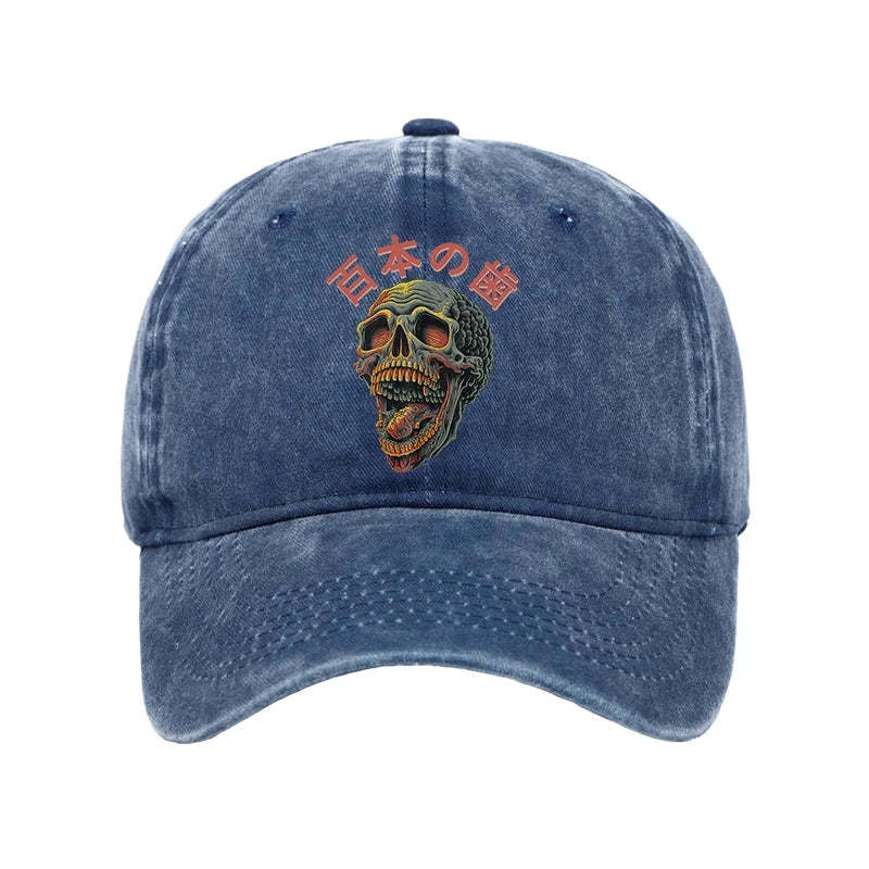 Tokyo-Tiger Terrifying And Disgusting Skull Washed Cap
