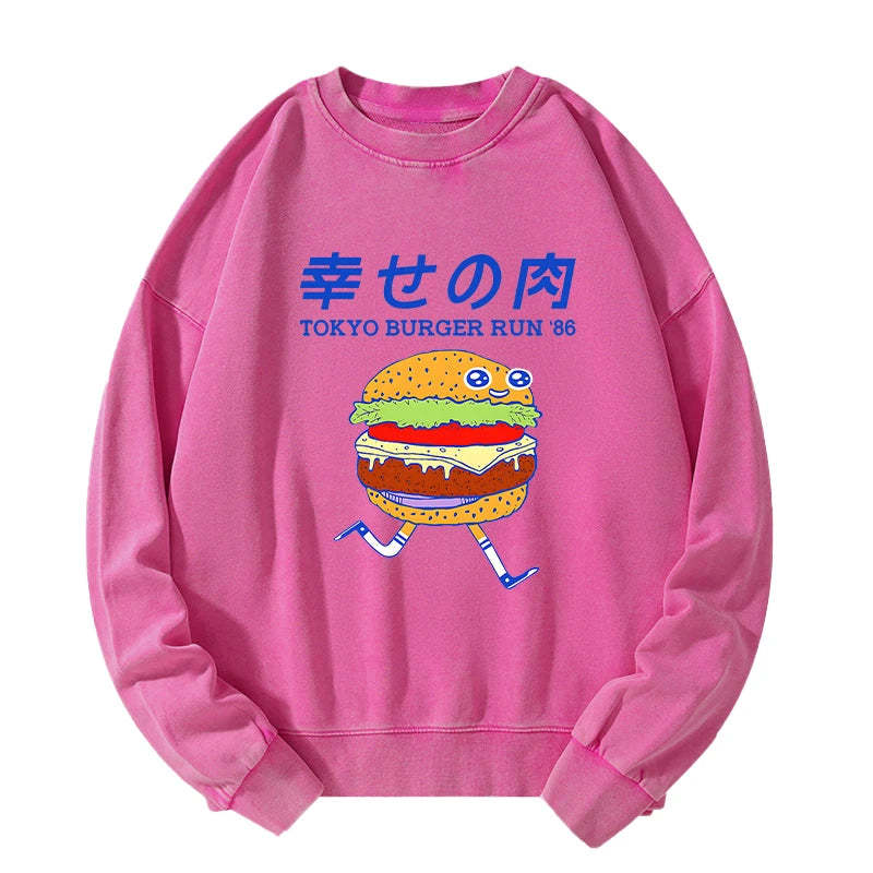 Tokyo-Tiger Tokyo Burger Run Japanese Washed Sweatshirt
