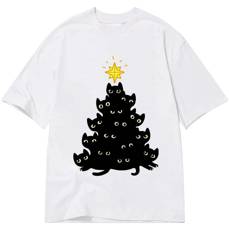 Tokyo-Tiger Black Cat Christmas Tree Classic T-Shirt