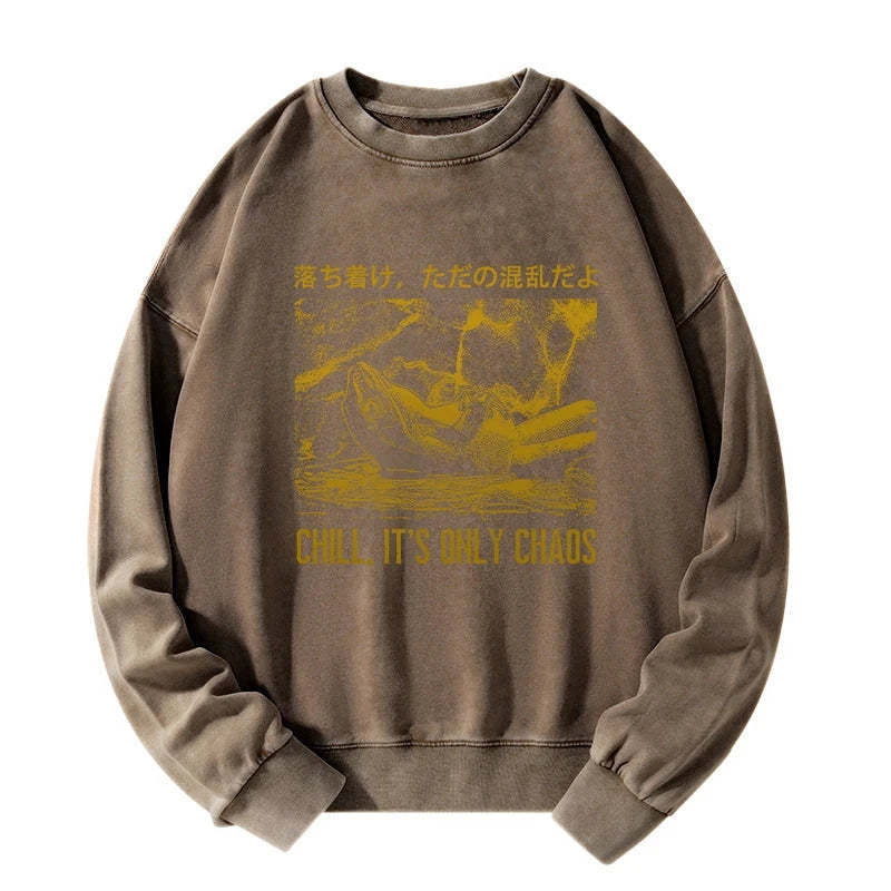 Tokyo-Tiger Cool Frog Japanese Washed Sweatshirt