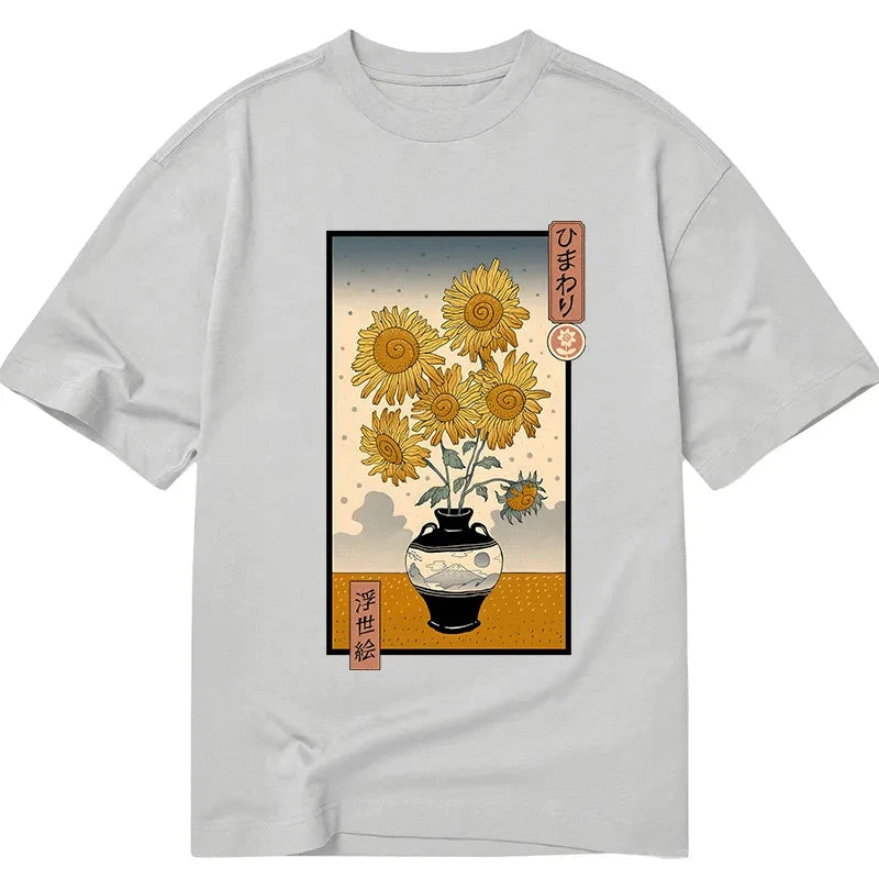 Tokyo-Tiger Sunflowers Ukiyo-e Classic T-Shirt