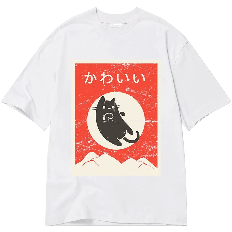 Tokyo-Tiger Cute Black Cat Japanese Classic T-Shirt