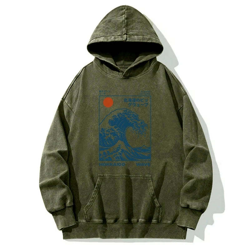 Tokyo-Tiger Hokkaido Wave Japan Washed Hoodie
