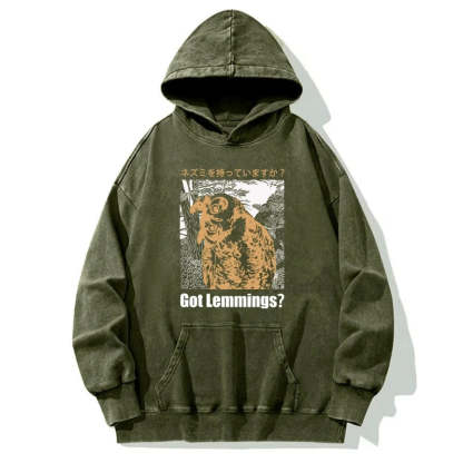 Tokyo-Tiger Do You Have Lemmings Japanese Washed Hoodie