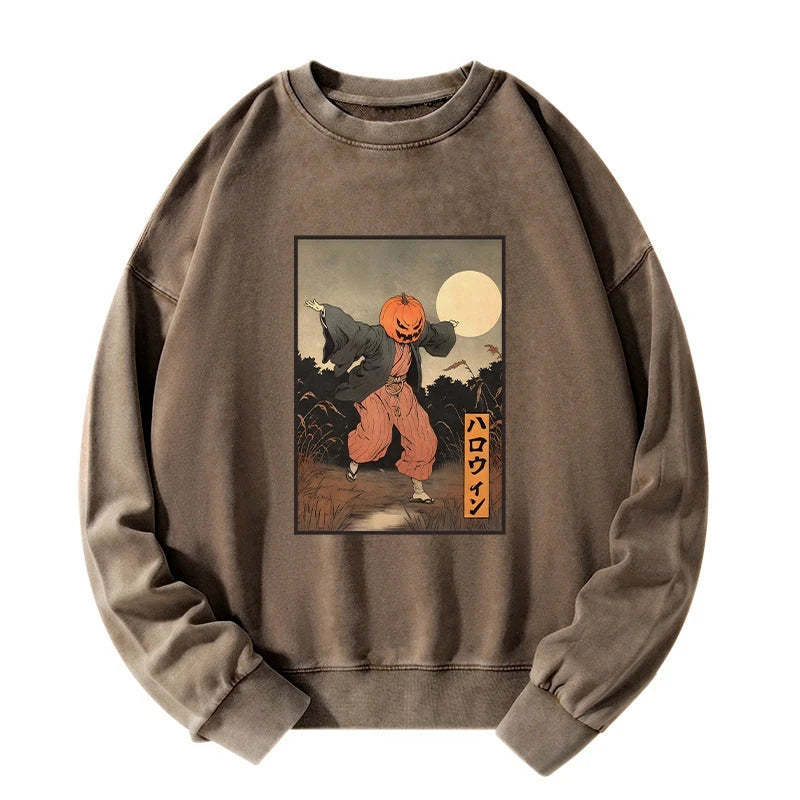 Tokyo-Tiger Japanese Pumpkin Monster Washed Sweatshirt