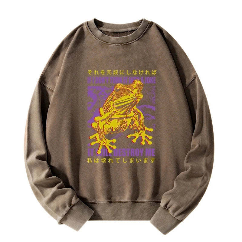 Tokyo-Tiger A Frog Prone To Emotional Breakdown Washed Sweatshirt