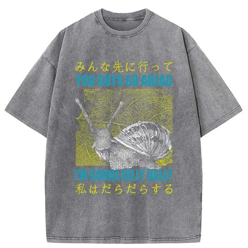 Tokyo-Tiger Slow Snail Japanese Washed T-Shirt