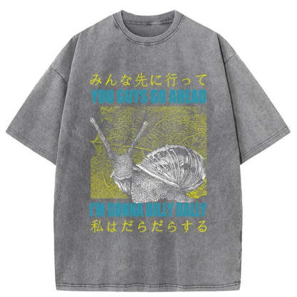Tokyo-Tiger Slow Snail Japanese Washed T-Shirt