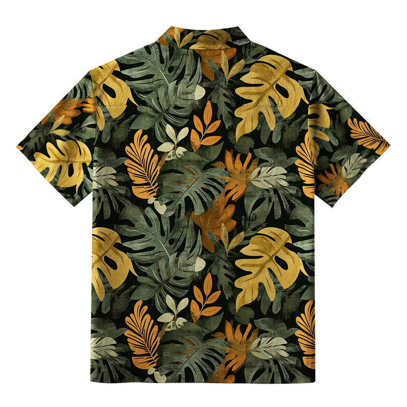Tokyo-Tiger Tropical Leaf Frenzy Button-up Shirt