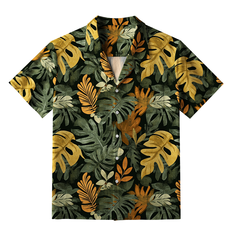 Tokyo-Tiger Tropical Leaf Frenzy Aloha Hawaiian Shirt