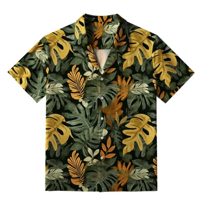 Tokyo-Tiger Tropical Leaf Frenzy Aloha Hawaiian Shirt