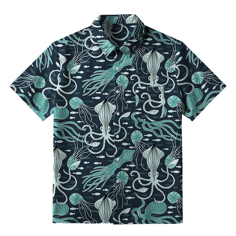 Tokyo-Tiger Deep Sea Squid Button-up Shirt