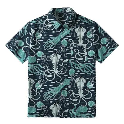 Tokyo-Tiger Deep Sea Squid Button-up Shirt