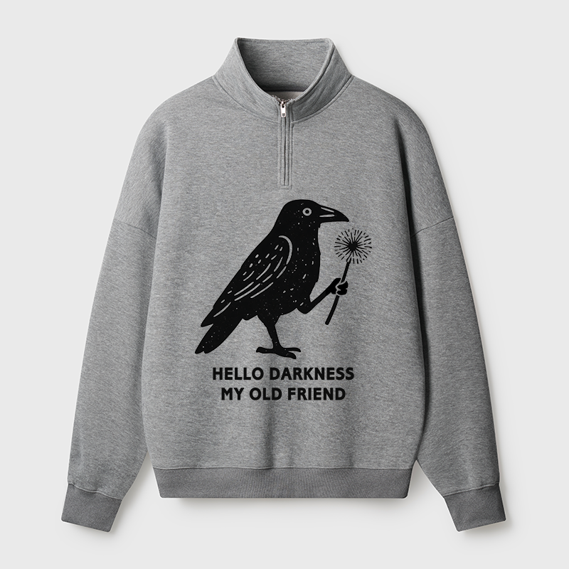 Tokyo-Tiger My Old Friend The Crow Half Zip Fleece Sweatshirt