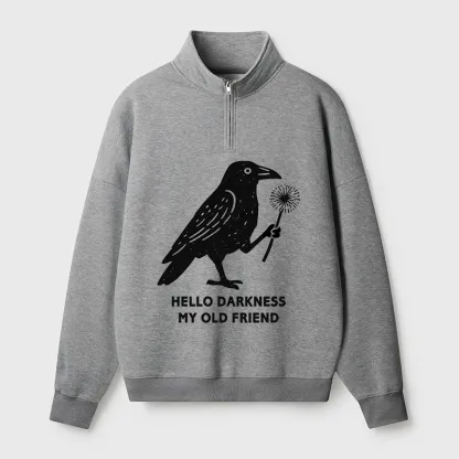 Tokyo-Tiger My Old Friend The Crow Half Zip Fleece Sweatshirt