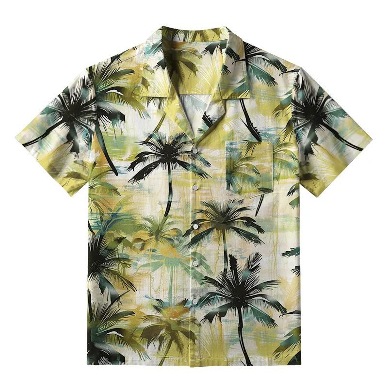 Tokyo-Tiger Palm Tree Print Aloha Hawaiian Shirt Sale