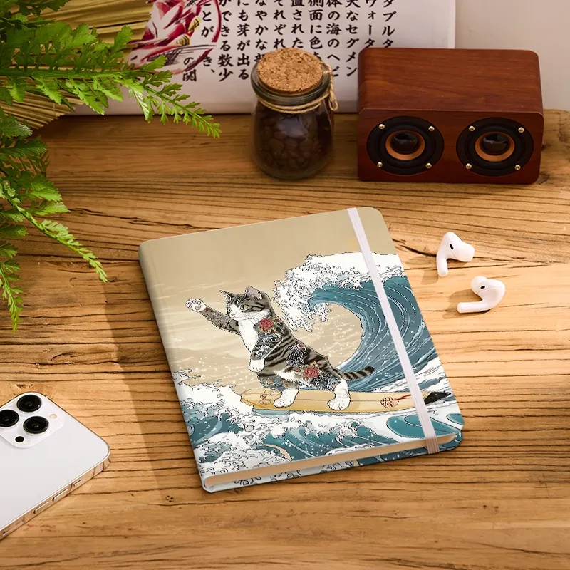 Tokyo-Tiger Cat Surfing Notebook