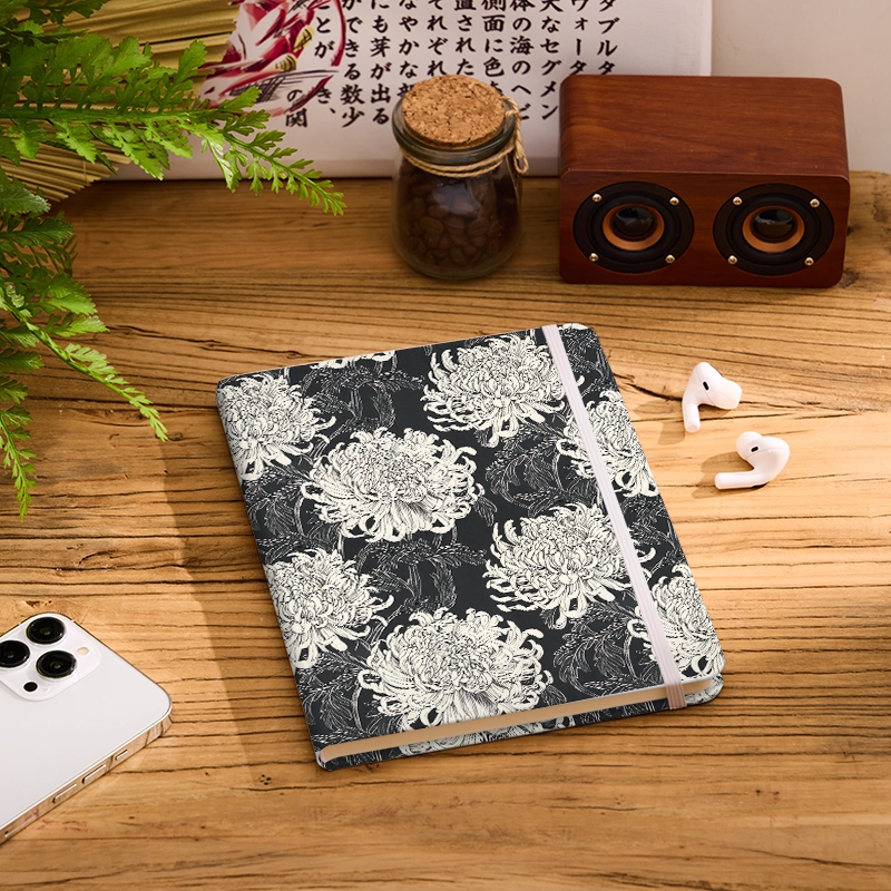 Tokyo-Tiger Blooming Chrysanthemums Japan Notebook