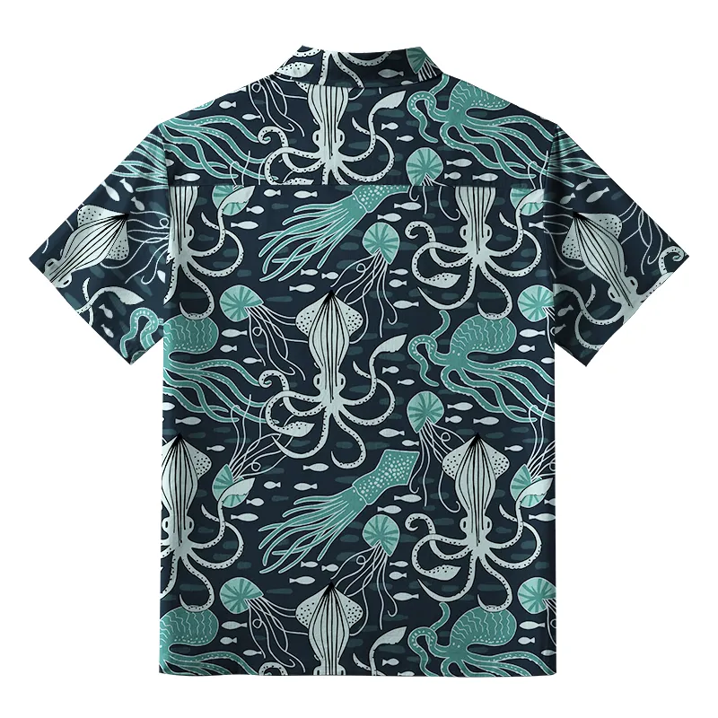 Tokyo-Tiger Deep Sea Squid Aloha Hawaiian Shirt