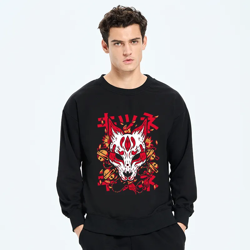 Tokyo-Tiger Japanese Kitsune Mask Sweatshirt