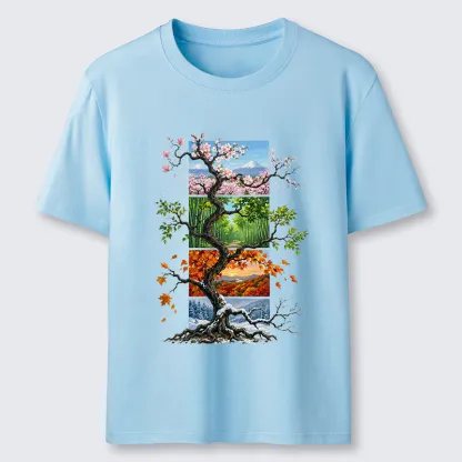 Tokyo-Tiger Nature Four Seasons Tree Art Classic T-Shirt