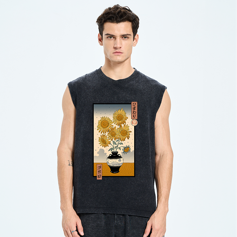 Tokyo-Tiger Sunflowers Ukiyo-e Tank