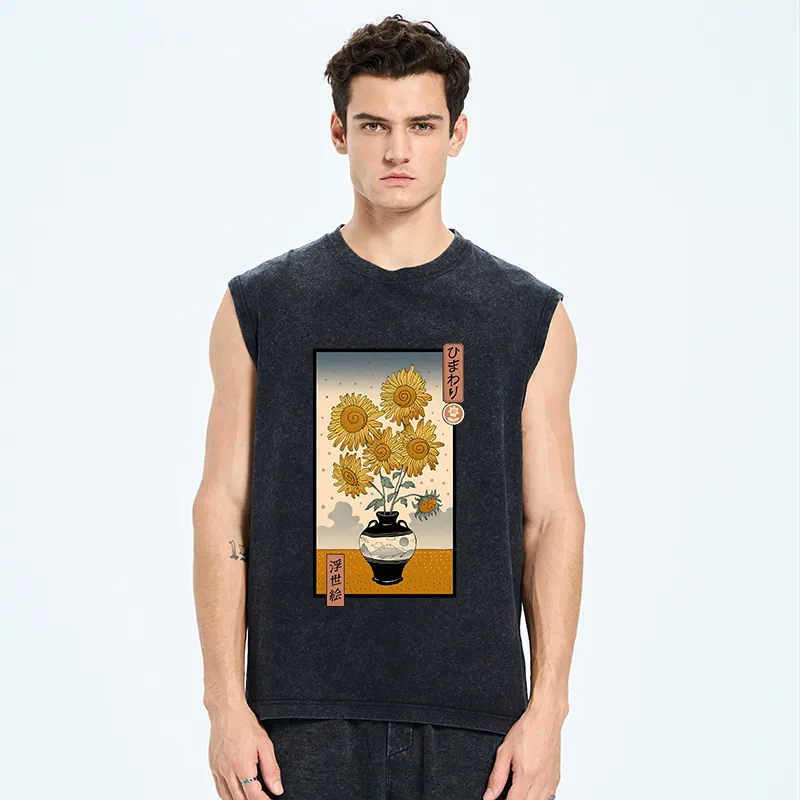Tokyo-Tiger Sunflowers Ukiyo-e Tank
