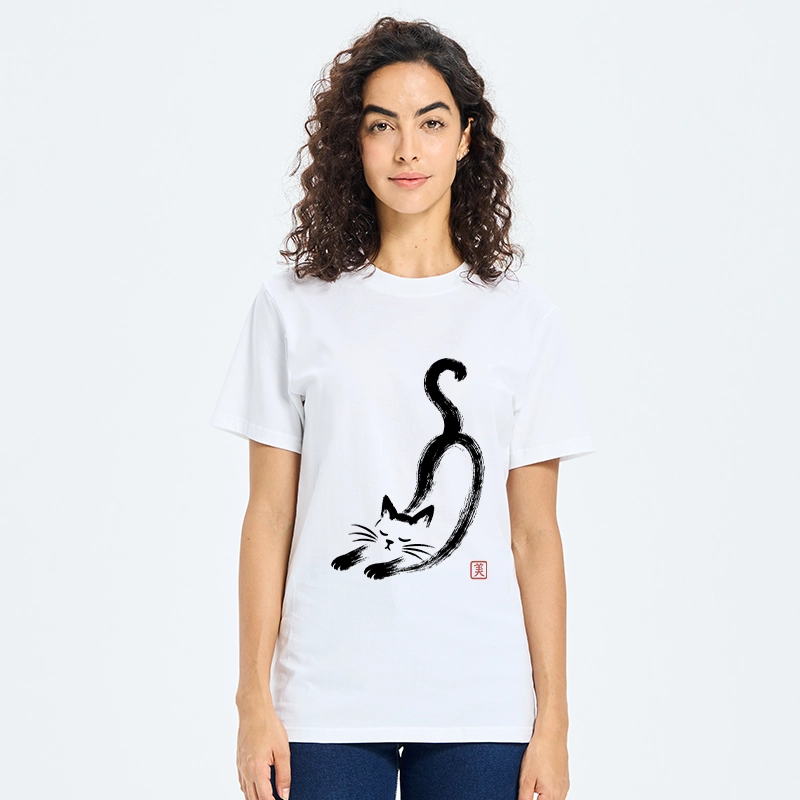 Tokyo-Tiger Soft Ink Stretch Cat Oriental Brush Art Classic T-Shirt