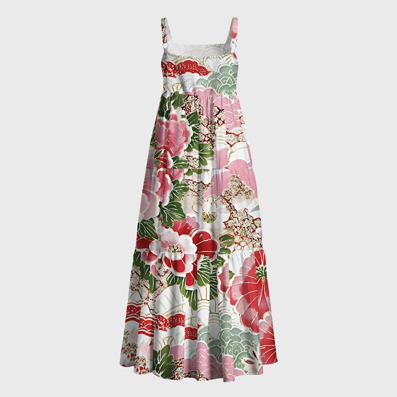 Tokyo-Tiger Bright Flowers Maxi Dress