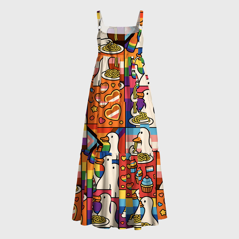 Tokyo-Tiger More Spaghetti Less Upsetti Goose Eat Spaghetti Maxi Dress